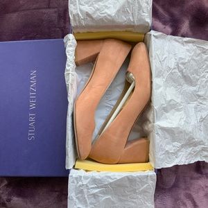 Stuart Weitzman light pink suede heels
